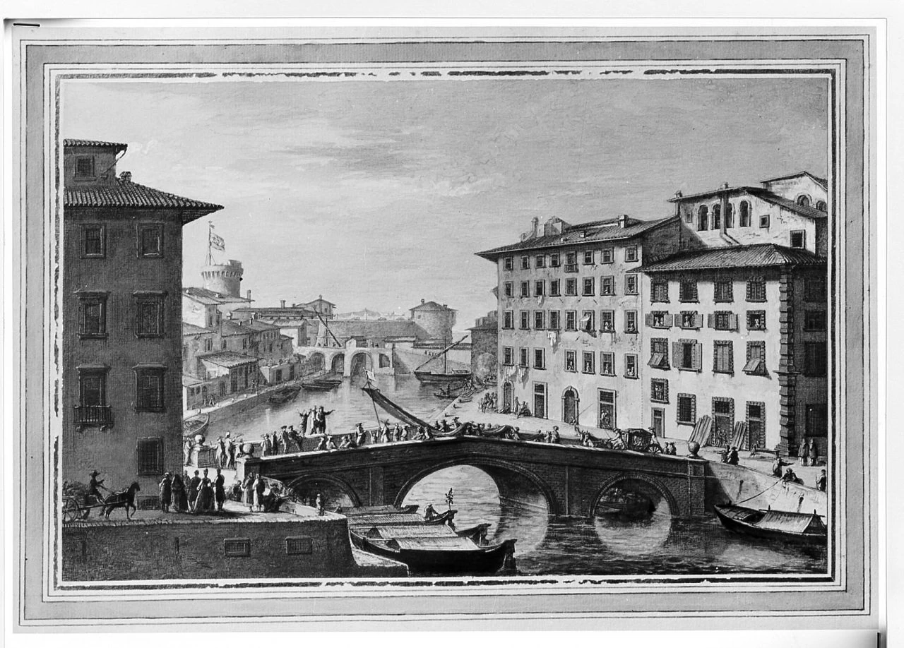 Veduta del Ponte Grande di Livorno a Venezia Nuova - Palazzo Pitti, Firenze